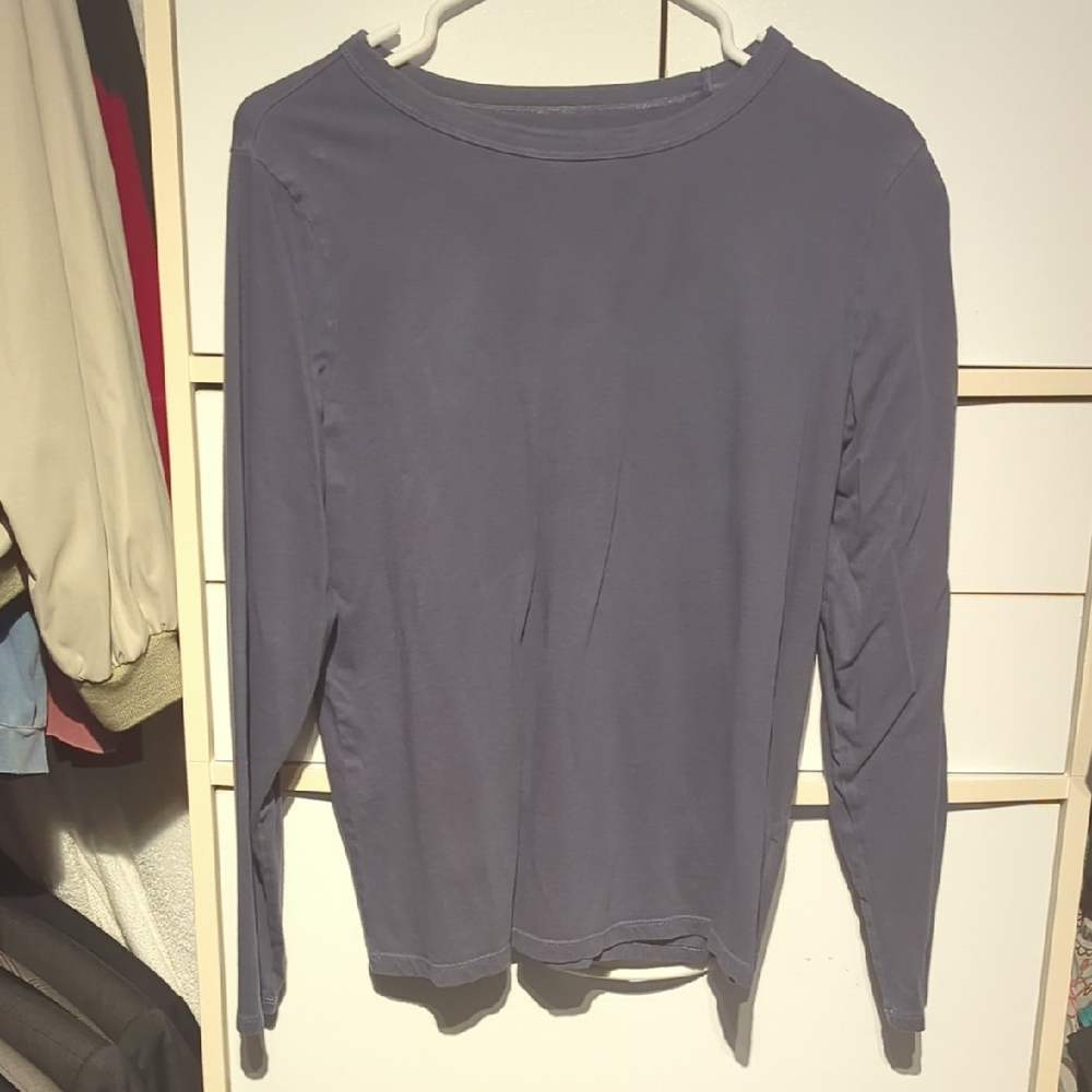 Old Navy Gray Fitted Long Sleeve Blouse